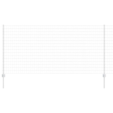 vidaXL Zaun mit Pfosten Silber 1,2 x 10 m Stahl