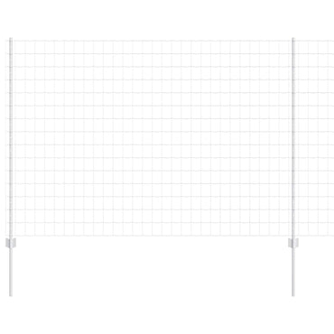 vidaXL Zaun mit Pfosten Silber 1,5 x 10 m Stahl