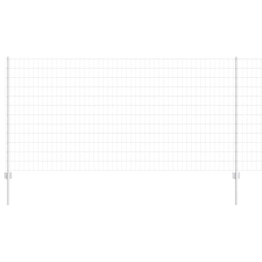 vidaXL Zaun mit Pfosten Silber 1,2 x 25 m Stahl