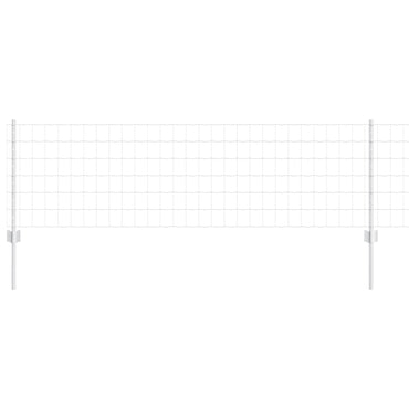 vidaXL Zaun mit Pfosten Silber 0,6 x 25 m Stahl