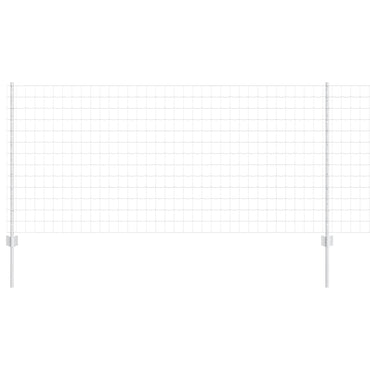 vidaXL Zaun mit Pfosten Silber 1 x 10 m Stahl