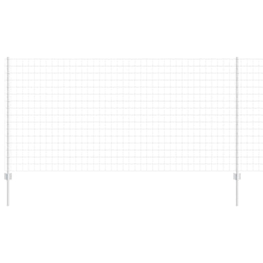 vidaXL Zaun mit Pfosten Silber 1,2 x 10 m Stahl