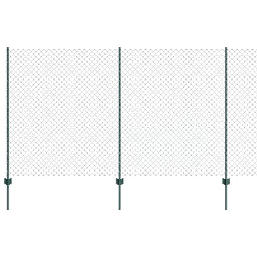 vidaXL Clôture avec poteaux vert 1,4 x 10 m acier et PVC