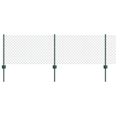 vidaXL Zaun mit Pfosten Grün 0,6 x 25 m Stahl und PVC