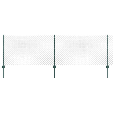 vidaXL Zaun mit Pfosten Grün 0,8 x 25 m Stahl und PVC