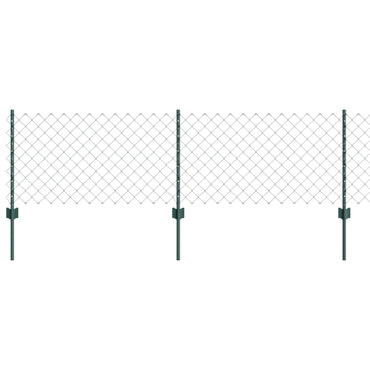 vidaXL Zaun mit Pfosten Grün 0,6 x 25 m Stahl und PVC