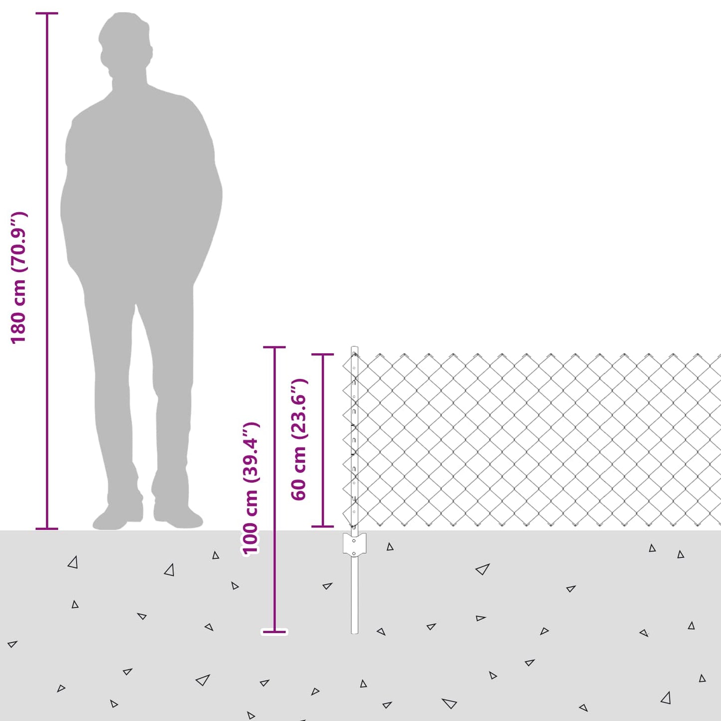 vidaXL Zaun mit Pfosten Grün 0,6 x 25 m Stahl und PVC