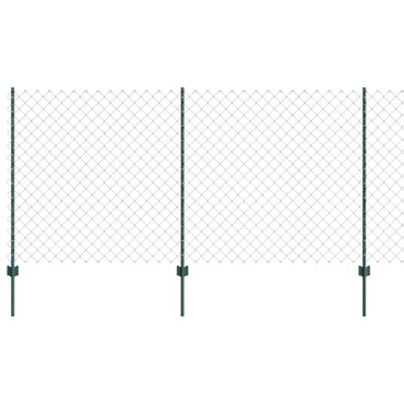 vidaXL Zaun mit Pfosten Grün 1,2 x 25 m Stahl und PVC