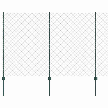 vidaXL Zaun mit Pfosten Grün 1,5 x 25 m Stahl