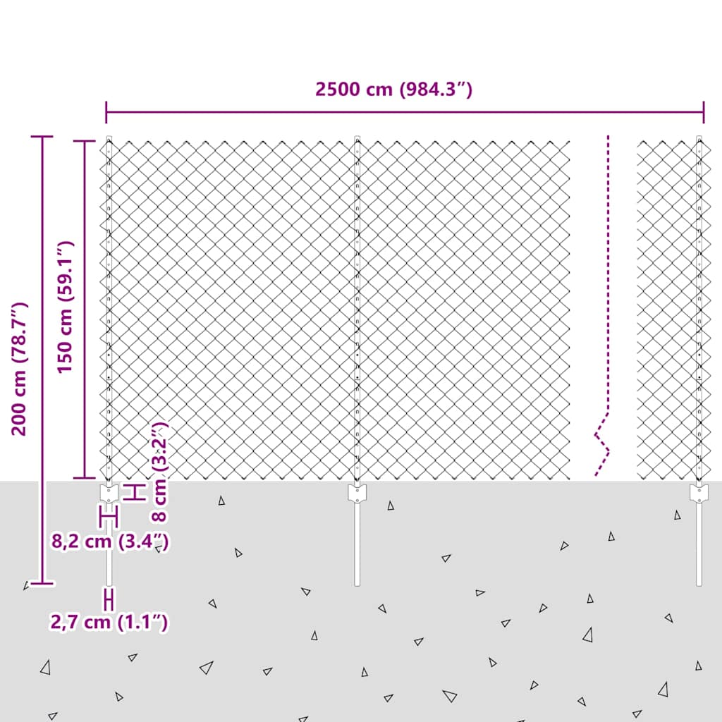 vidaXL Clôture avec poteaux vert 1,5 x 25 m Acier