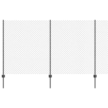 vidaXL Zaun mit Pfosten Grau 1,4 x 10 m Stahl und PVC