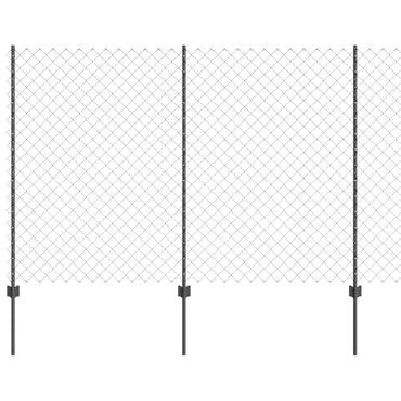 vidaXL Zaun mit Pfosten Grau 1,6 x 10 m Stahl und PVC