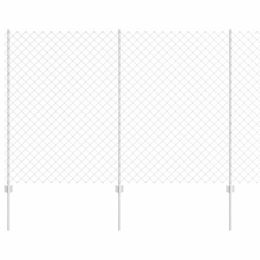 vidaXL Clôture avec poteaux argentée 1,5 x 10 m Acier