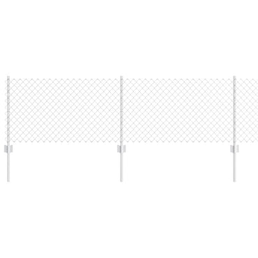 vidaXL Zaun mit Pfosten Silber 0,6 x 25 m Stahl