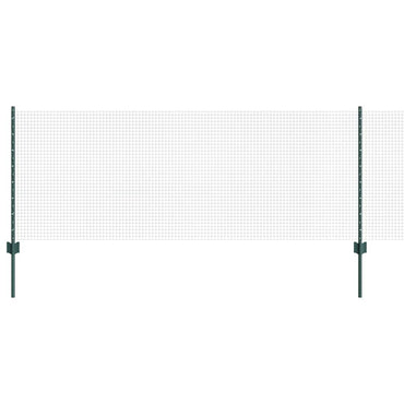 vidaXL Zaun mit Pfosten Grün 0,8 x 10 m Stahl und PVC