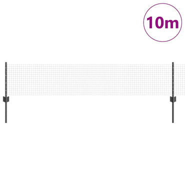 vidaXL Clôture avec poteaux gris 0,4 x 10 m Acier et PVC