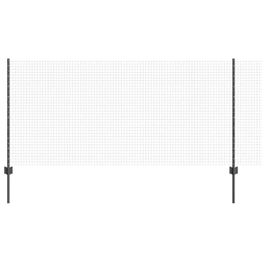 vidaXL Zaun mit Pfosten Grau 1 x 10 m Stahl