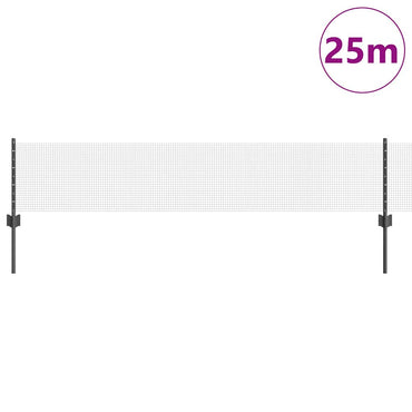 vidaXL Zaun mit Pfosten Grau 0,4 x 25 m Stahl und PVC