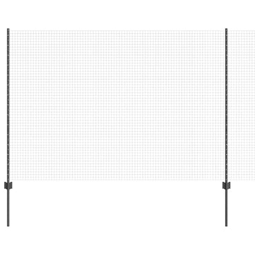vidaXL Zaun mit Pfosten Grau 1.6 x 25 m Stahl und PVC