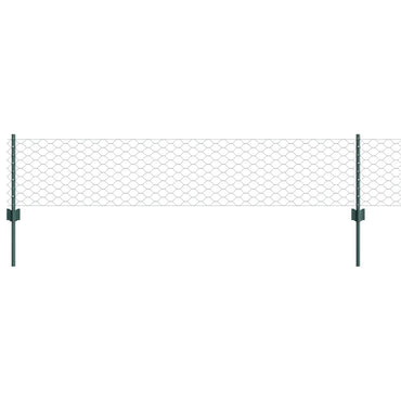 vidaXL Clôture avec poteaux vert 0,4 x 10 m en acier et PVC