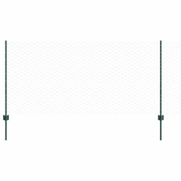 vidaXL Zaun mit Pfosten Grün 1 x 10 m Stahl und PVC