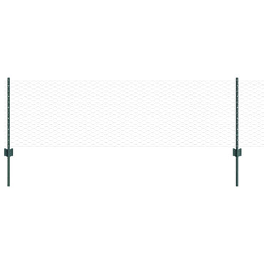 vidaXL Zaun mit Pfosten Grün 0,6 x 50 m Stahl und PVC