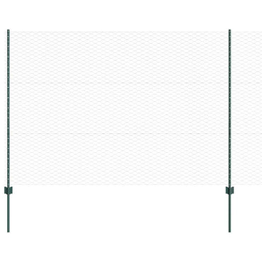 vidaXL Zaun mit Pfosten Grün 1,5 x 50 m Stahl und PVC