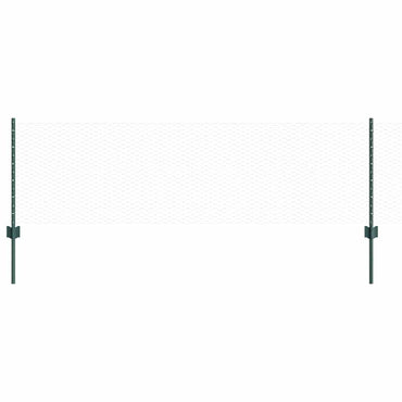 vidaXL Zaun mit Pfosten Grün 0,6 x 100 m Stahl und PVC