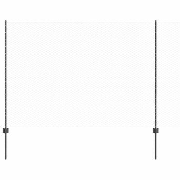vidaXL Zaun mit Pfosten Grau 1.6 x 25 m Stahl und PVC