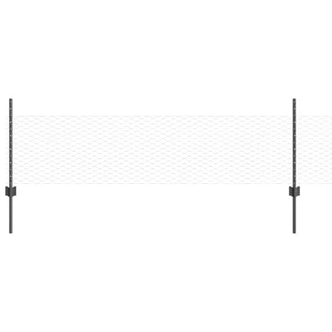 vidaXL Zaun mit Pfosten Grau 0,5 x 50 m Stahl und PVC