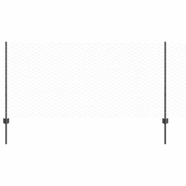 vidaXL Zaun mit Pfosten Grau 1 x 100 m Stahl und PVC