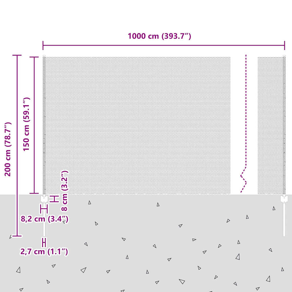 vidaXL Clôture avec poteaux argentée 1,5 x 10 m Acier