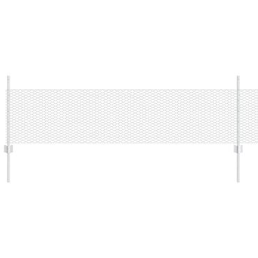 vidaXL Zaun mit Pfosten Silber 0,5 x 50 m Stahl