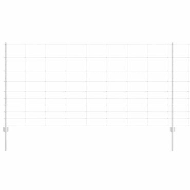 vidaXL Zaun mit Pfosten Silber 1,2 x 50 m Stahl