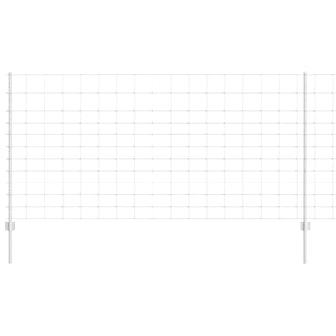 vidaXL Zaun mit Pfosten Silber 1,2 x 50 m Stahl