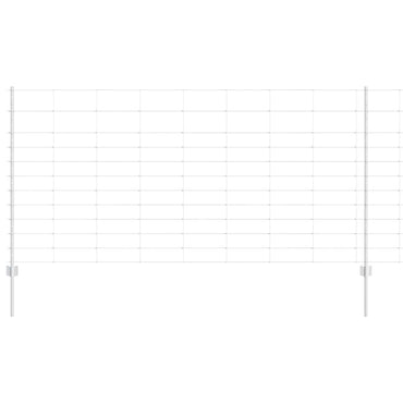 vidaXL Zaun mit Pfosten Silber 1,2 x 50 m Stahl