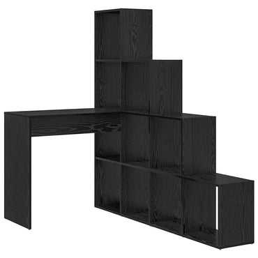 vidaXL Bureau d'angle Noir aspect chêne 101,5 x 149,5 x 149,5 cm
