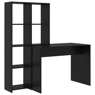 vidaXL Schreibtisch mit Regal Schwarz Eichen-Optik 138,5 x 55 x 143 cm