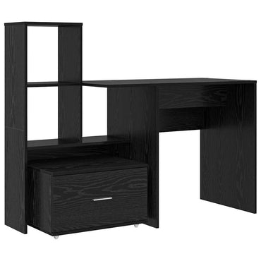 vidaXL Bureau noir aspect chêne 131,5 x 50 x 106,5 cm