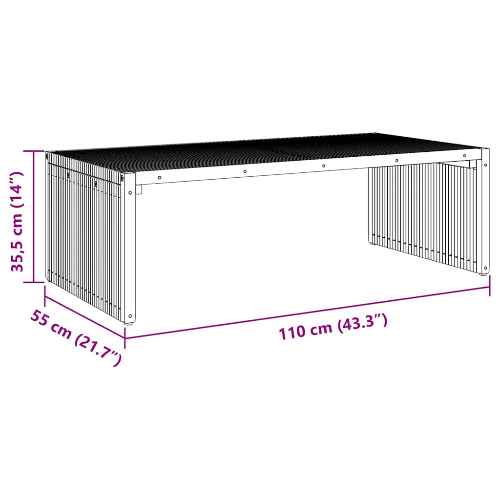 vidaXL Garten-Beistelltisch Braun 110 x 55 x 35,5 cm Massivholz Teak