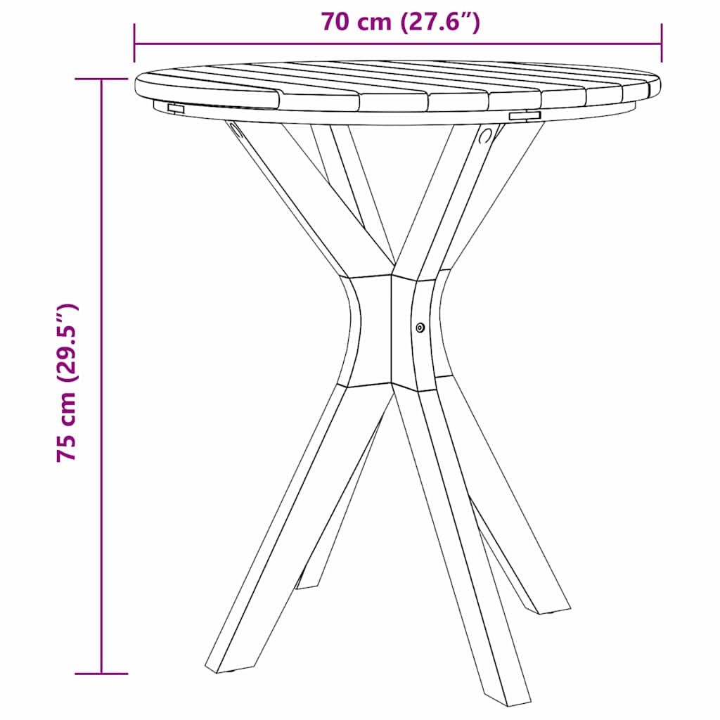 vidaXL Beistelltisch Braun 70 x 70 x 75 cm Massivholz Teak