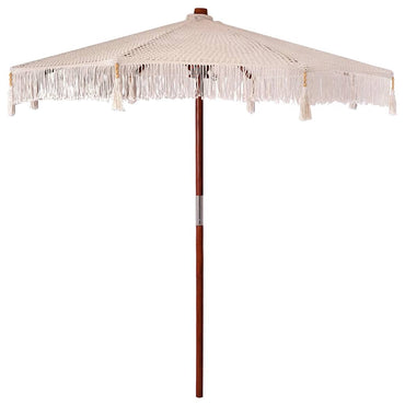 vidaXL Macrame Sonnenschirm Creme 252,5 x 252,5 x 260 cm
