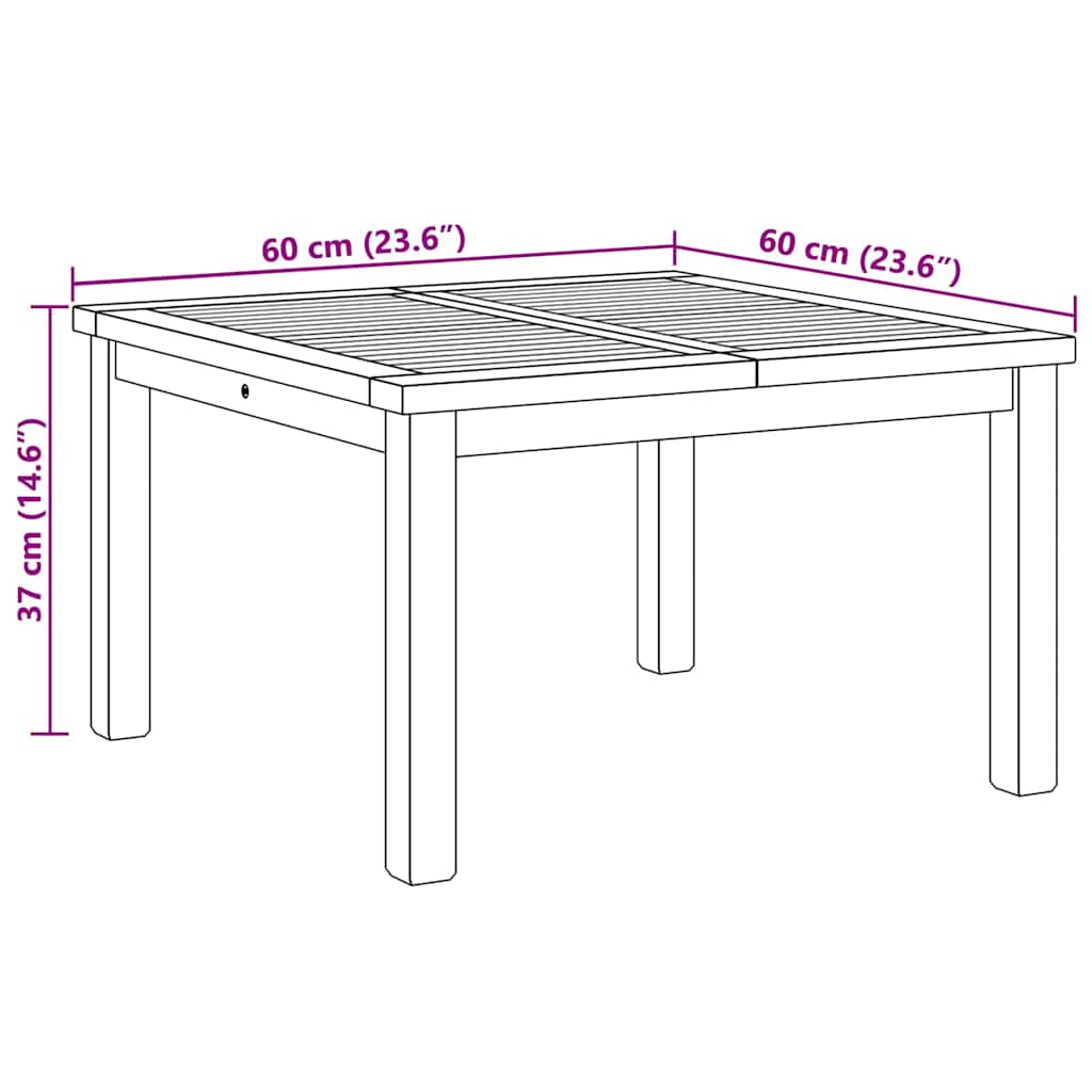 vidaXL Couchtisch Braun 60 x 60 x 36 cm Massivholz Teak