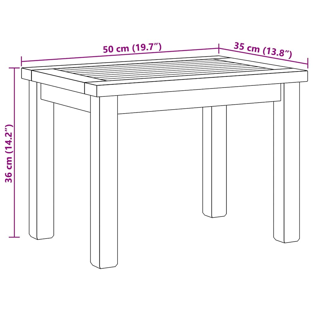 vidaXL Couchtisch Braun 50 x 35 x 36 cm Massivholz Teak