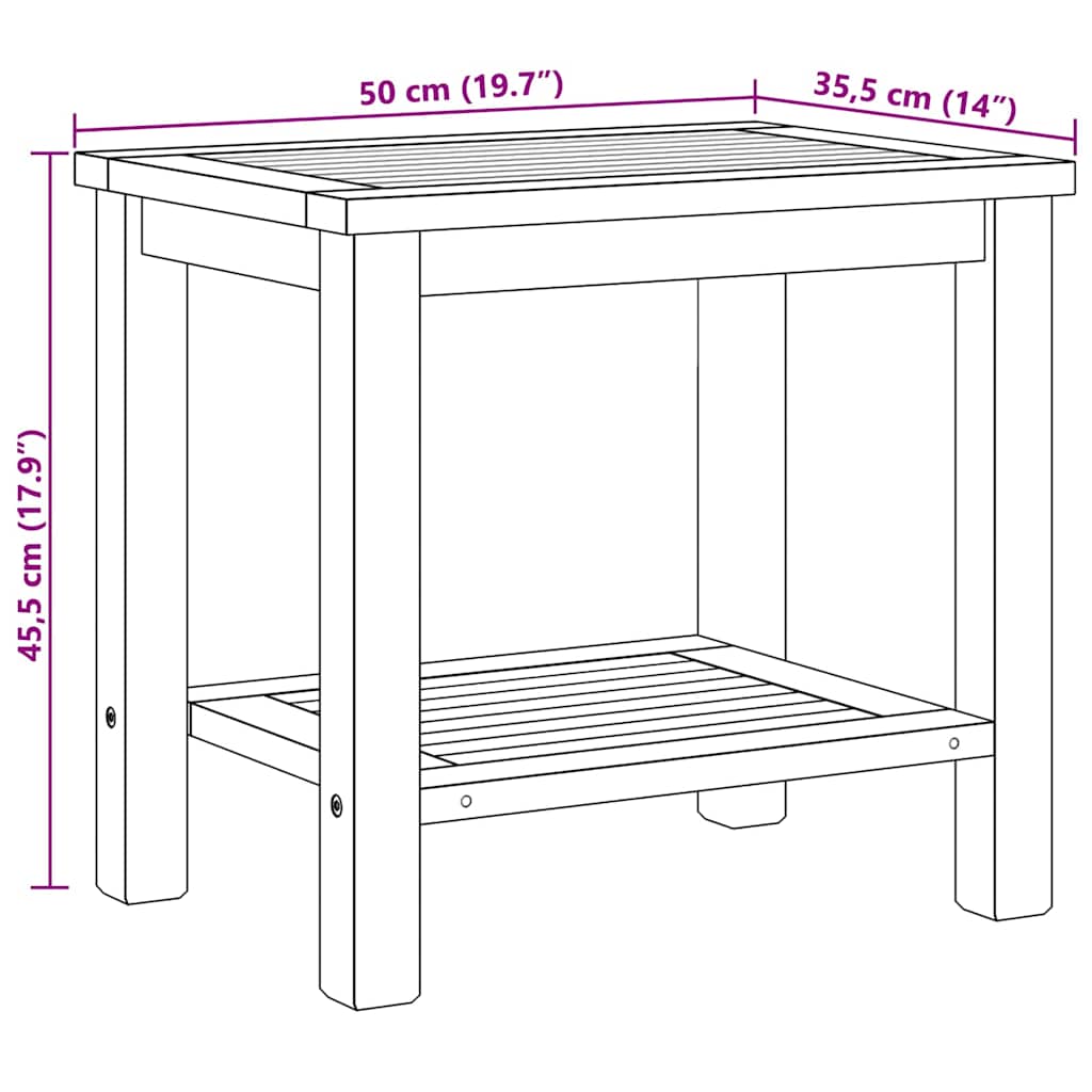 vidaXL Couchtisch Braun 50 x 35 x 45 cm Teak-Massivholz