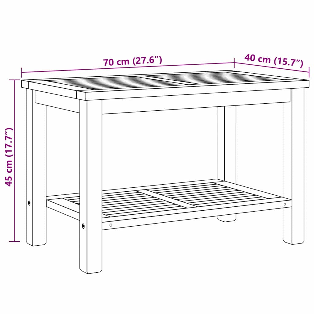 vidaXL Couchtisch Braun 70 x 40 x 45 cm Teak-Massivholz