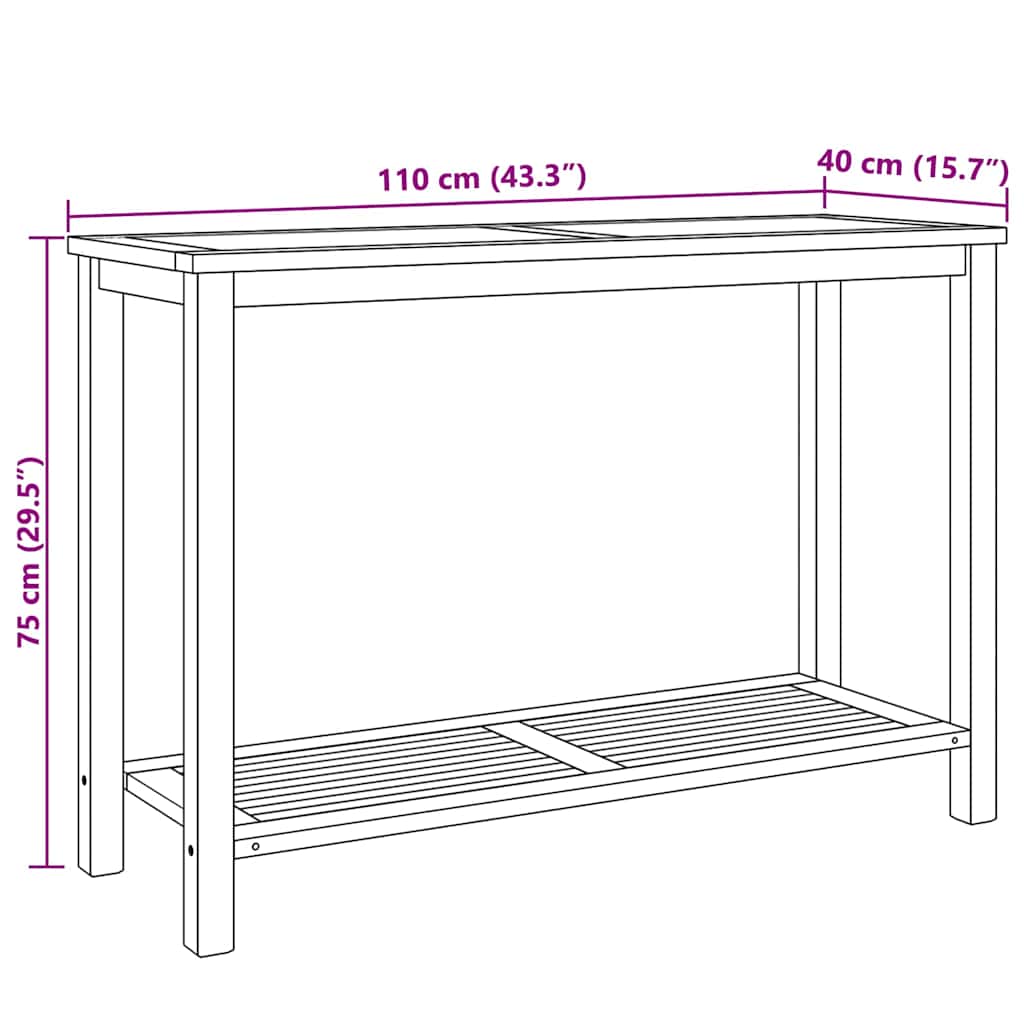 vidaXL Konsolentisch Braun 110 x 40 x 45 cm Massivholz Teak