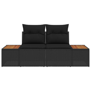 vidaXL Gartensofa Schwarz 184 x 62 x 85cm Poly-Rattan