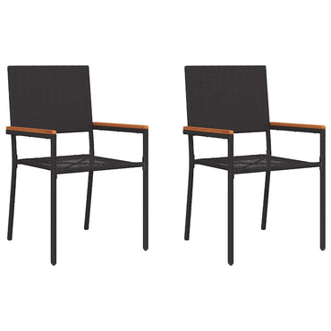 vidaXL Garten Stapelstühle 2 pcs Schwarz und Braun