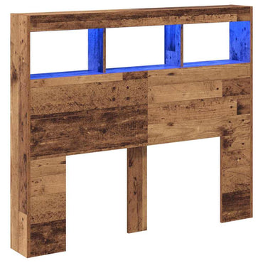 vidaXL Kopfteil mit Regal Altholz 120 x 17 x 102 cm Holzwerkstoff